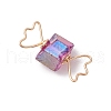 4Pcs 4 Colors Electroplated Natural Quartz Pendants PALLOY-TA00224-01-3