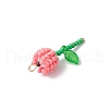 Grade A Round Glass Seed Beads Acrylic Flower Charms PALLOY-MZ00690-03-4