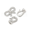 Brass Micro Pave Clear Cubic Zirconia Fold Over Clasps KK-H202-21P-2