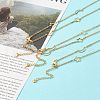 304 Stainless Steel Moon & Star Link Chains Necklace NJEW-JN03592-4