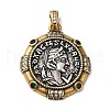 Brass with Cubic Zirconia Pendants KK-Z033-10AS-1