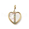 Heart 304 Stainless Steel Rhinestone Pendant Decorations STAS-H202-04G-03-1