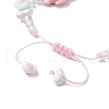 Synthetic Turquoise & Magnesite Braided Bead Bracelets BJEW-JB11676-4