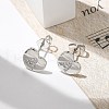 Rack Plating Brass Micro Pave Clear Cubic Zirconia Stud Earrings EJEW-K299-01P-A-2
