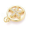 Brass Micro Pave Clear Cubic Zirconia Pendants KK-N268-74G-2
