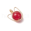 Copper Wire Wrapped Glass Pendants PALLOY-JF03410-4