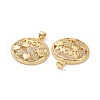 Brass Micro Pave Clear Cubic Zirconia Pendants ZIRC-F134-06G-3