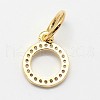 CZ Brass Micro Pave Cubic Zirconia Circle Charms ZIRC-L018-11G-2