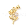 Brass Pave Clear Cubic Zirconia Pendants KK-V016-02G-1