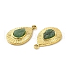 Natural African Jade Teardrop Charms STAS-J401-VC665-3