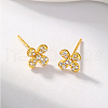 Delicate S925 Sterling Silver Clear Cubic Zirconia Stud Earrings QB2438-1-4