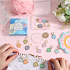 Alloy Enamel Heart Pendant Decorations HJEW-SC00048-3