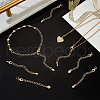 AHADERMAKER 24Pcs 8 Styles Brass Curb Chain Extenders KK-GA0001-52LG-4