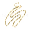 Brass Oval and Rondelle Link Chain Necklaces NJEW-M108-32G-2