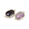 Natural Amethyst Faceted Connector Charms G-K347-11G-05-2