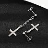 201 Stainless Steel Dangle Stud Earrings EJEW-P314-01C-P-2