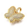 Brass Micro Pave Cubic Zirconia Pendants KK-C094-03G-2