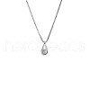 Teardrop Brass Pave Clear Cubic Zirconia Pendant Necklaces for Women FS-WGA1EE7-01-5