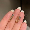 Teardrop Brass Clear Cubic Zirconia Hoop Earrings FS-WG02AD4-01-4