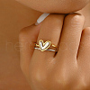 Irregular Double Heart 925 Sterling Silver Stackable Finger Rings for Women DW2837-3-2