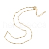 Brass Bar Link Chain Necklaces NJEW-K123-01G-2