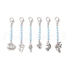 6Pcs Fish Zinc Alloy Pendant Decorations HJEW-JM03230-1