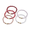 5Pcs Glass & Brass & Acrylic Beaded Stretch Bracelets Set BJEW-JB09677-02-4