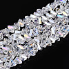 Electroplate Transparent Glass Beads Strands GLAA-N021-4mm-11-1