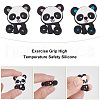 Olycraft 18Pcs 3 Colors Panda Silicone Beads SIL-OC0001-08-3