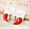 201 Stainless Steel Heart Stud Earrings EJEW-P304-07G-3