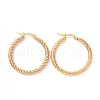 Vacuum Plating 304 Stainless Steel Twist Rope Hoop Earrings for Women EJEW-G298-05G-1