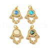 Brass Pendants Micro Pave Cubic Zirconia with Synthetic Opal KK-K356-08G-1