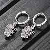 Brass Cubic Zirconia Hoop Earrings EJEW-Q015-02P-D-4