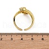 Brass Micro Pave Clear Cubic Zirconia Cuff Finger Rings RJEW-G337-35G-5