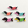 2-Hole Puppy Printed Wooden Buttons BUTT-R031-109-1