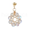 Flower Synthetic Moonstone Dangle Stud Earrings EJEW-JE06336-3