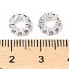 Brass Micro Pave Cubic Zirconia Beads KK-A253-11S-01-2