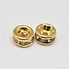 Rack Plating Rondelle Brass Grade A Crystal Rhinestone Spacer Beads RB-D300-G-2