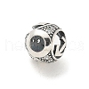 Brass Clear Cubic Zirconia European Beads FIND-M049-01AS-02-2
