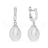 Anti-Tarnish Rhodium Plated 925 Sterling Silver Hoop Earrings BZ6493-1