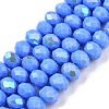 Electroplate Opaque Solid Color Glass Beads Strands X-EGLA-A044-P6mm-L17-1