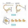 Unicraftale 8Pcs Horse Eye Brass with Clear Cubic Zirconia Stud Earrings Findings KK-UN0001-30-3