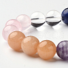Natural Mixed Stone Round Bead Stretch Bracelets BJEW-L594-C01-2