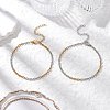 2Pcs 304 Stainless Steel Cable Chain Bracelets for Women BJEW-JB11725-1