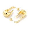 Rack Plating Brass Twist Teardrop Stud Earring EJEW-C078-08G-2