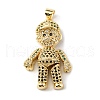 Brass Micro Pave Cubic Zirconia Pendants KK-P233-01G-2