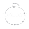 Silver 925 Sterling Silver Flat Round Link Bracelet CJ1255-10-1