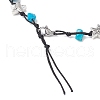 3Pcs 3 Styles Beach Starfish Turtle Synthetic Magnesite & Turquoise & Natural Cowrie Shell Beaded Anklets AJEW-AN00687-4