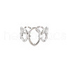 Non-Tarnish 304 Stainless Steel Open Oval Wrap Cuff Ring for Women RJEW-S405-187P-1