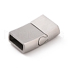 Tarnish Resistant 304 Stainless Steel Rectangle Magnetic Clasps with Glue-in Ends STAS-E089-42P-A-2